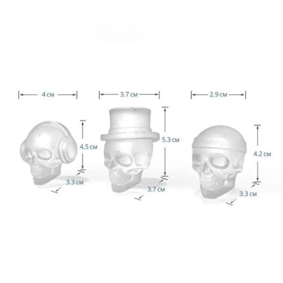 Форма для кубиків льоду Череп, Чорна форма для льоду з 6 осередками   знижка | Зображення 5