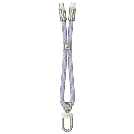 Дата кабель-шнурок Hoco GH5 Elegant Type-C to Type-C (0.21m) Denim Blue | Зображення 1