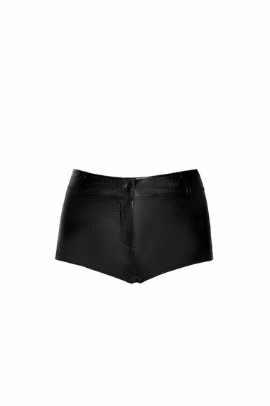 Шортики Noir Handmade F318 Wild, XL, black, під латекс, крокодиловий принт, з доступом | Зображення 4