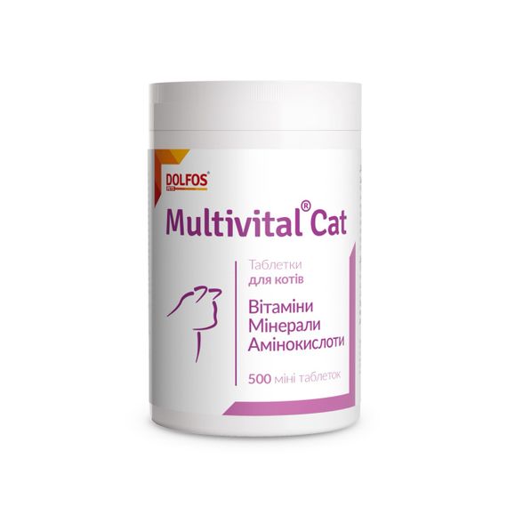 Витаминно-минеральный комплекс для котов Dolfos Multivital Cat 500 табл