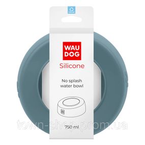 Миска-непроливайка  WAUDOG Silicone, 750 мл серый