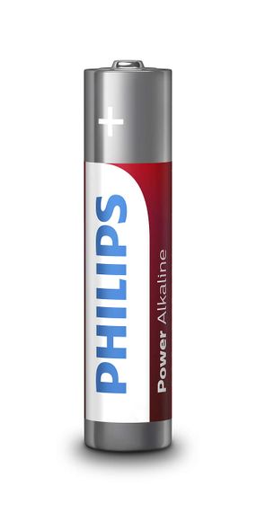 Philips Батарейка Power Alkaline AAA лужна блістер, 4 шт (LR03P4B/10) | Зображення 1