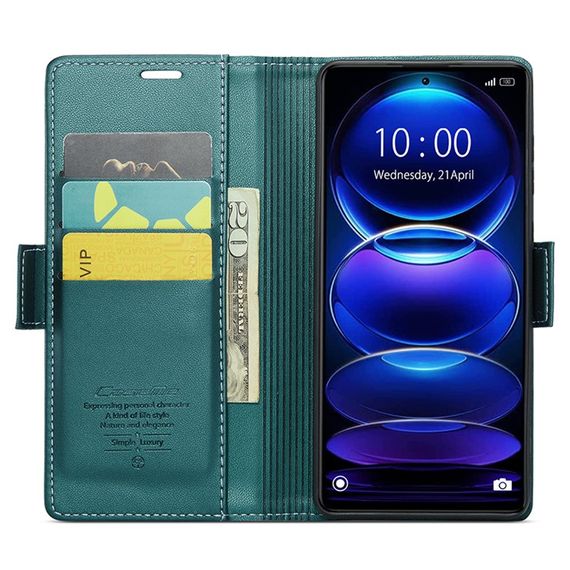 Кожаный чехол-книжка Retro Case для Xiaomi Redmi Note 12 Pro 5G / Poco X5 Pro цвет Зелёный | Зображення 1