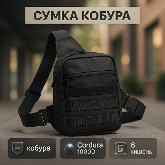 Чоловіча тактична сумка для перенесення, Чоловіча сумка через плече нагрудна Тактична несесер LV-25