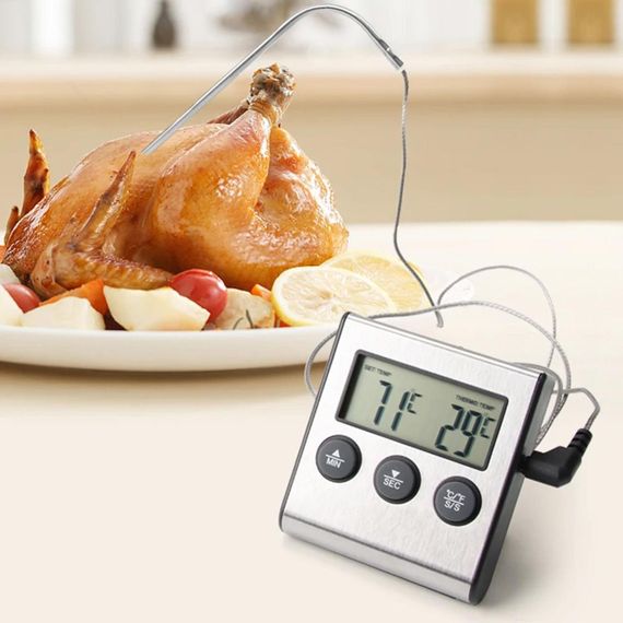 Кухонний термометр із виносним щупом та таймером, до +250C, TP-700 / Цифровий термометр для духовки | Зображення 1