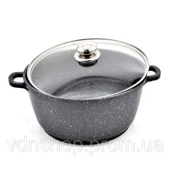 Каструля казан з кришкою Benson BN-297 з литого алюмінію та мармуровим антипригарним покриттям об'ємом 1.5 л. | Зображення 1