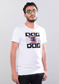 Футболка чоловіча із принтом "Dog" біла