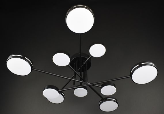 Люстра світлодіодна стельова LED світильник для квартири на стелю лед 27936 Чорний 25х90х90 см. | Зображення 4