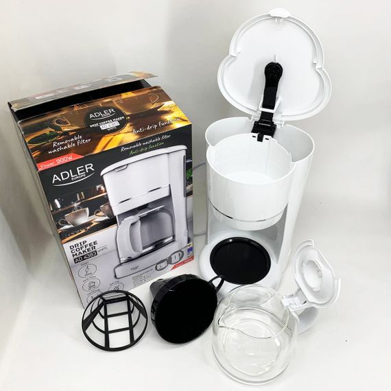 Кофеварка крапельна Adler AD 4383 white 1.5Л 900 Вт WF-53 | Зображення 8