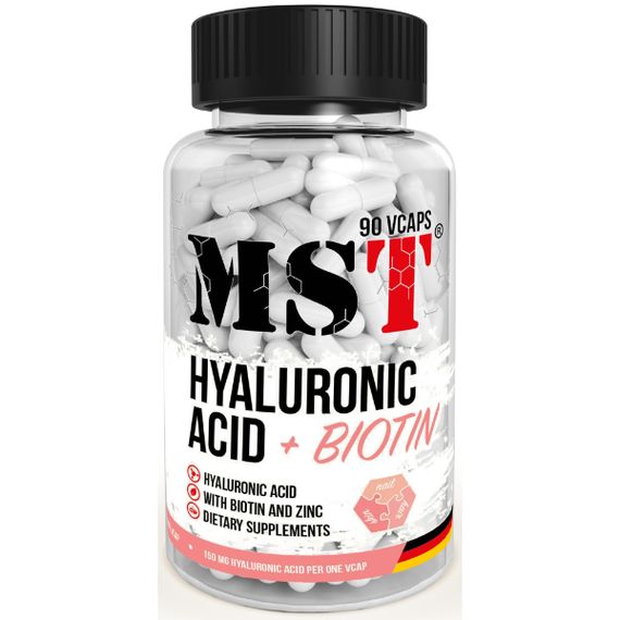 Комплекс до тренування MST Nutrition Hyaluronic Acid + Biotin + Zinc 90 Caps