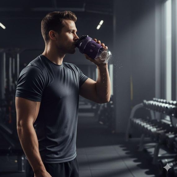 Спортивный шейкер TKK (700 мл) - Фиолетовый Tritan BPA-free, ударопрочный, с венчиком для смешивания | Зображення 5