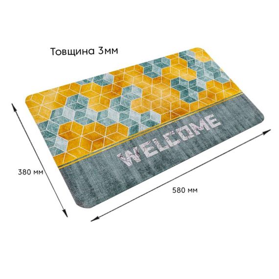 Вологопоглинаючий килимок куби "Welcome" 38*58CM*3MM (D) SW-00001561 | Зображення 2