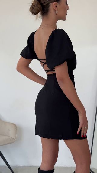 Плаття Mini чорне зі шнурівкою на спинці 😍 XL | Зображення 5