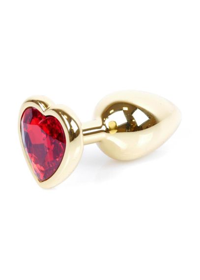 Анальная пробка - Jewellery Gold Heart Plug Red sexstyle | Зображення 6