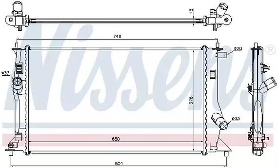 Радіатор охолодження двигуна MAZDA 5, NISSENS (68503)
