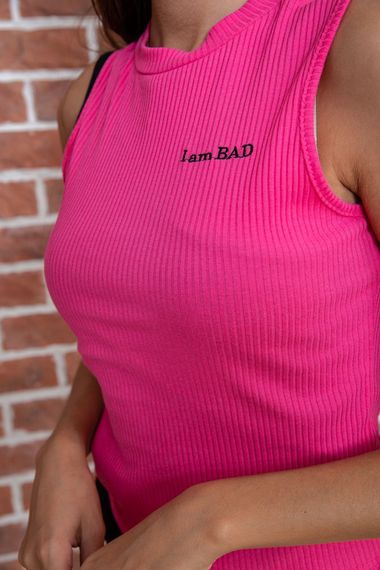 Жіноча майка кежуал, рожево-чорного кольору, 180R506 | Зображення 3