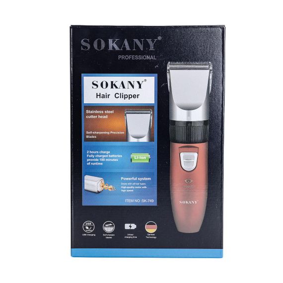 Машинка для стрижки волос Sokany 4 насадки на аккумуляторе SK-749 | Зображення 7