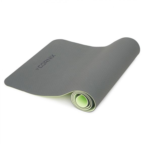 Килимок спортивний Cornix TPE 183 x 61 x 0.6 см для йоги та фітнесу XR-0002 Black/Green | Зображення 3