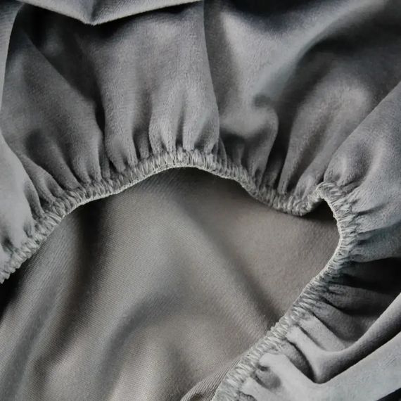 Простынь-чехол на резинке двуспальная ТЕП Velour 2-04824_34145 180х200 см серая | Зображення 5