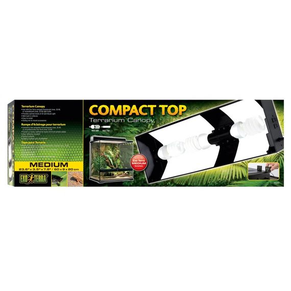 Світильник ExoTerra для тераріумів Compact top для ультрафіолетових ламп пластик метал  Е27 60х9х20 см | Зображення 1