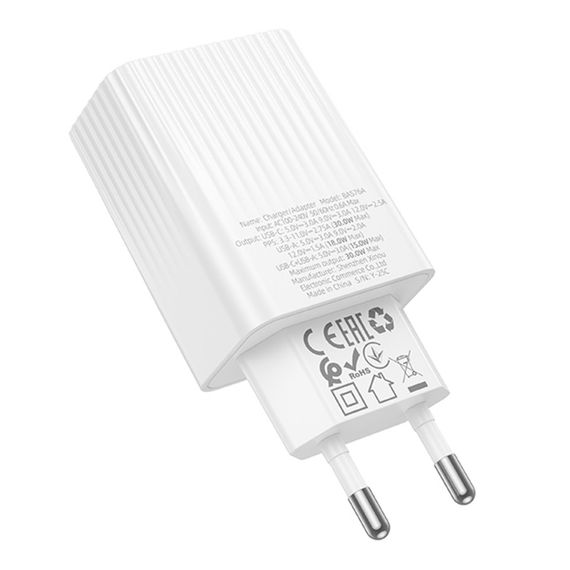 Мережевий зарядний пристрій Borofone BAS76A 1USB-C/1USB PD/QC 30W | Зображення 7