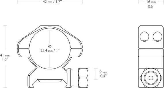 Кільця Hawke Precision Steel. d - 25.4 мм Medium. Weaver/Picatinny | Зображення 1