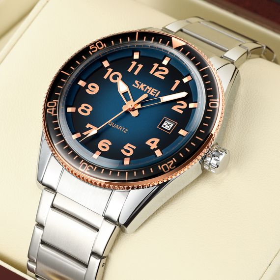 Чоловічий годинник Skmei 9232SRGBU Rose Gold-Blue | Зображення 2
