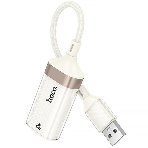 Перехідник Hoco UA41 Crystal USB to RJ45 100 Mbs (0.15m) Apricot | Зображення 1