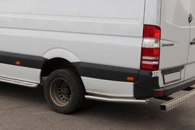 Боковые трубы за задним колесом (2 шт, нерж) ExtraLong база, 60мм для Mercedes Sprinter 2018-2024 гг