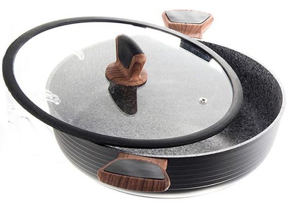 Сотейник Fissman Diamond Grey Ø28см з кам'яним антипригарним покриттям