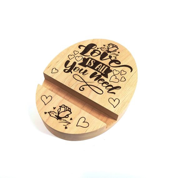 Підставка тримач під смартфон планшет  Love is all you need 9х12х2 см Майстерня містера Томаса Дерево | Зображення 2