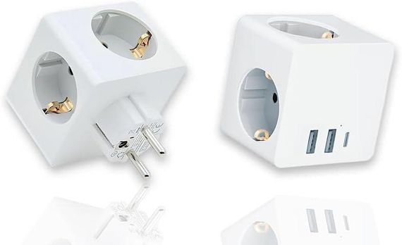 Розетка разветвитель, Куб удлинитель 6 в 1, 3 розетки, зарядными устройствами USB A и 1 USB C, | Зображення 3