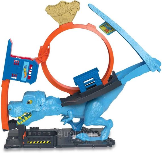 Трек Хот Вилс Сити Опасные существа Охота Тиранозавра Оригинал Hot Wheels City T-Rex Chomp Down | Зображення 7