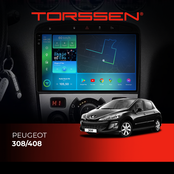 Штатна магнітола Torssen 2K Peugeot 308/408 F9464 4G Carplay DSP