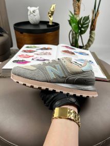 Жіночі кросівки 574 x Stone Island Grey Pink В3594 36