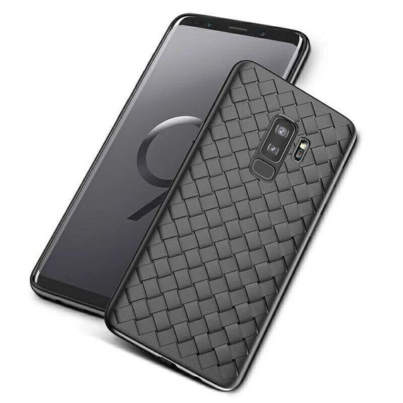 Чохол з плетінням під шкіру для Samsung Galaxy A8 Plus (2018) колір Синій | Зображення 4