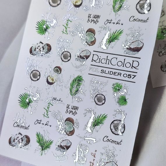 Фольгований слайдер RichColor срібло 057 на водяній основі (6.5x9.5см)