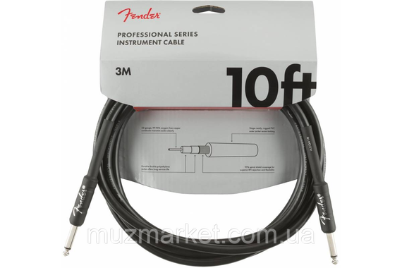 Кабель інструментальний FENDER CABLE PROFESSIONAL SERIES 10' BLACK