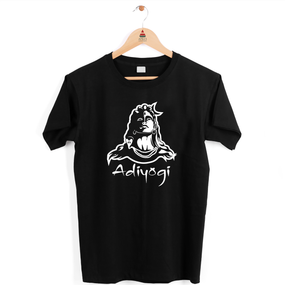 Футболка чорна жіноча з принтом для любителів йоги "Adiyogi Адійоги" Кавун XL ФП012402XL