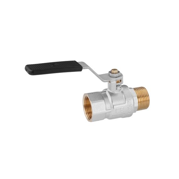 Кран кульовий Kroner 3/4" ВЗ PN40 ручка, нікельований | Зображення 2