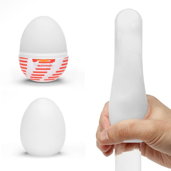 Мастурбатор-яйцо Tenga Egg Tube, рельеф с продольными линиями Sex Aura | Зображення 2