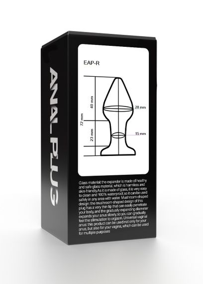 Светящийся анальный плаг из стекла EGZO EAP-R ( длина 7.2 см, диаметр 2.8 см ) sexstyle | Зображення 4