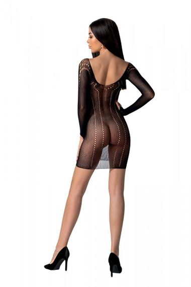 Напівпрозора мінісукня Passion BS101 One Size, black, рукави-мітенки Sex Aura | Зображення 2