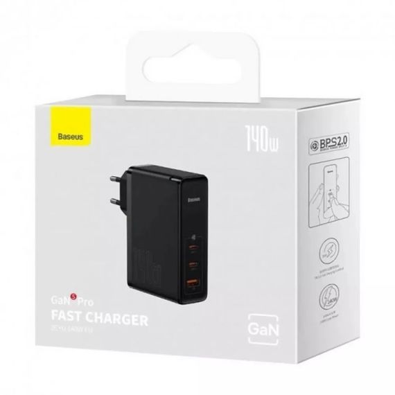 Зарядне пристрій Baseus GaN5 PRO 140W+Кабель Type-C to Type-C 240W CCGP1002 чорний (33078-01_2582) | Зображення 6