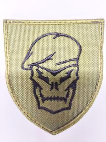 Шеврони  "Череп в берете ХАКІ " з вишивкою