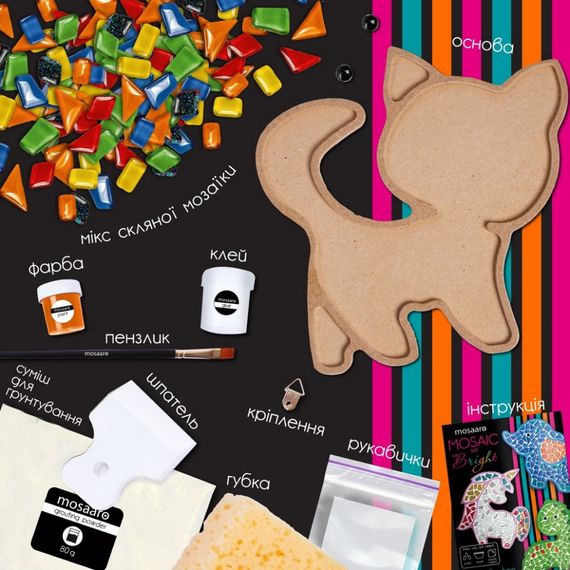 Дитячий набір для творчості кришталева мозаїка "Котик" МА7006 | Зображення 3