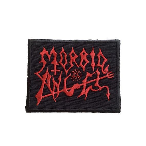 Нашивка на одежду (термо) Morbid Angel 85*65 мм Чорний з червоним