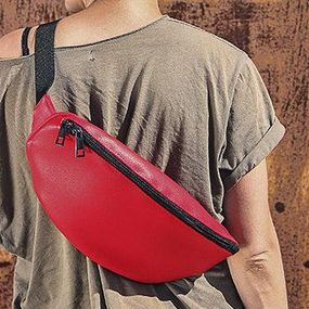 Сумка на пояс бананка BADABUMBAG красная 35х18 см (EBB1_KR)