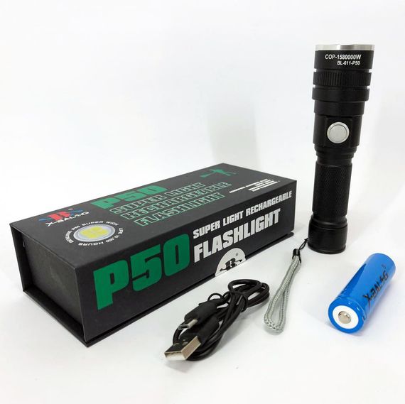 Довговічний світлодіодний ліхтар BL-611-P50, Компактний акумуляторний ліхтар ручний батарейний TN-64 | Зображення 6