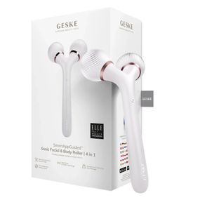 Электронный ультразвуковой ролик для лица и тела GESKE Sonic Facial&Body Roller 4в1 magenta, Бирюзовый